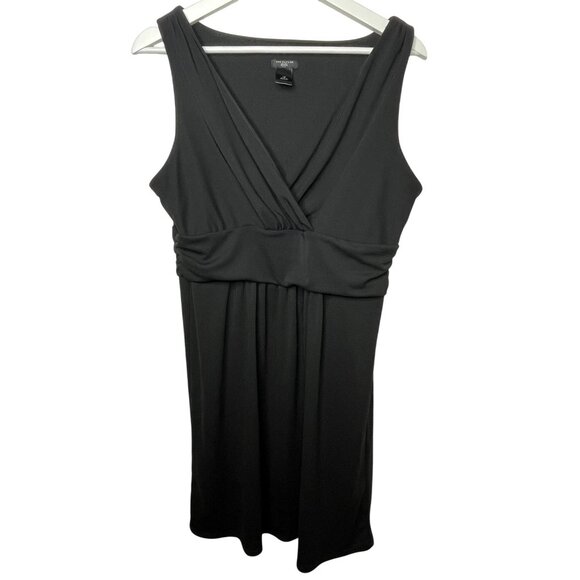 Ann Taylor Petite Black Sleeveless V Neck Dress Size 12P Work Office Career - Picture 1 of 11